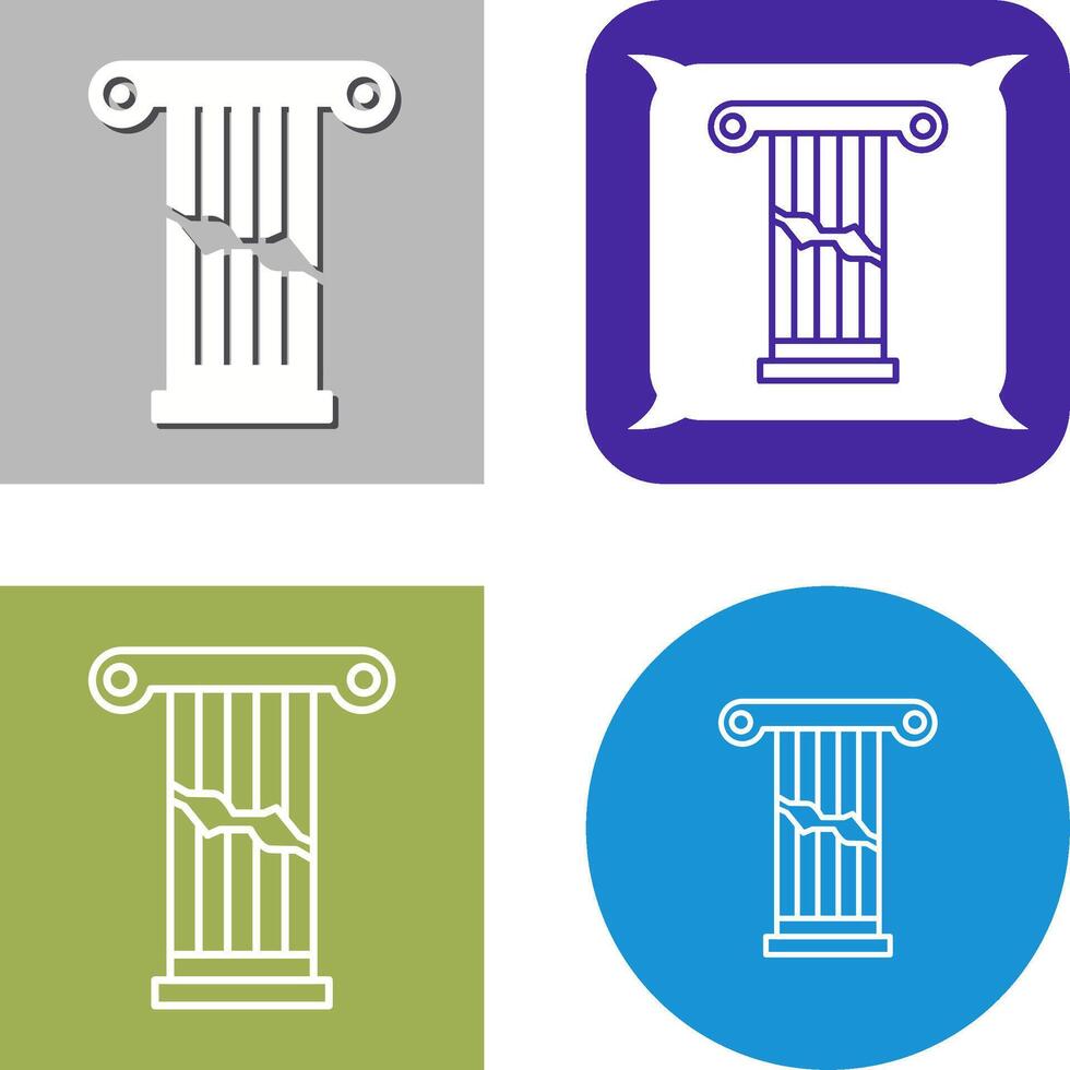 Broken Pillar Icon Design vector