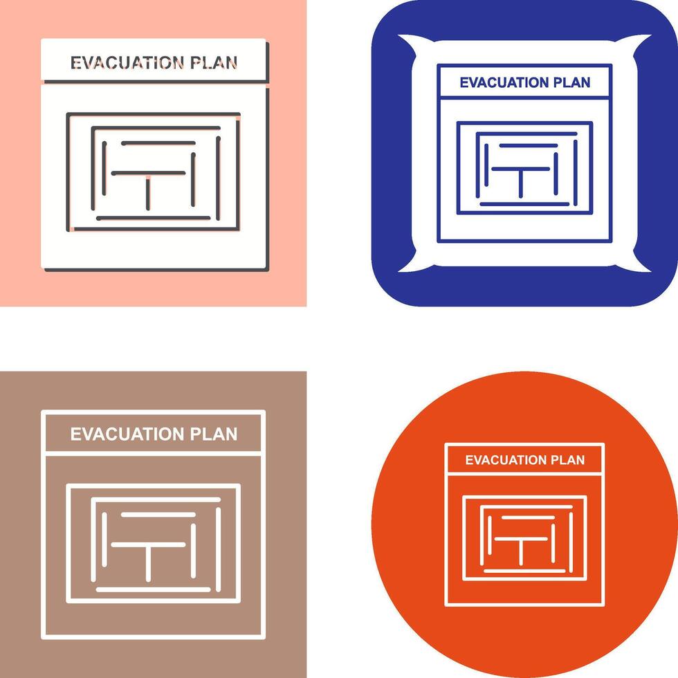 Evacuation Plan Icon Design vector