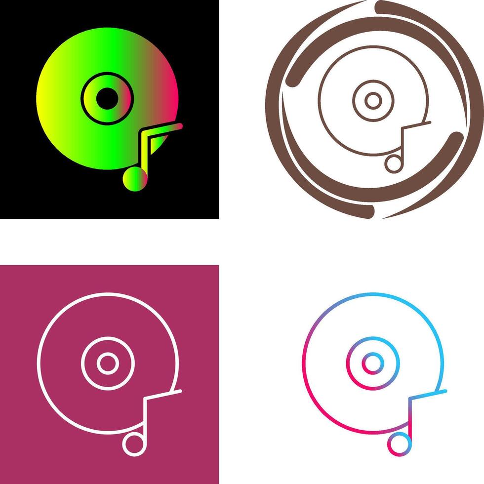 música discos compactos icono diseño vector