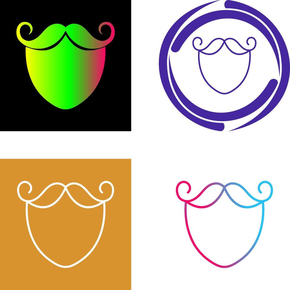 Beard and Moustache Icon Design vector