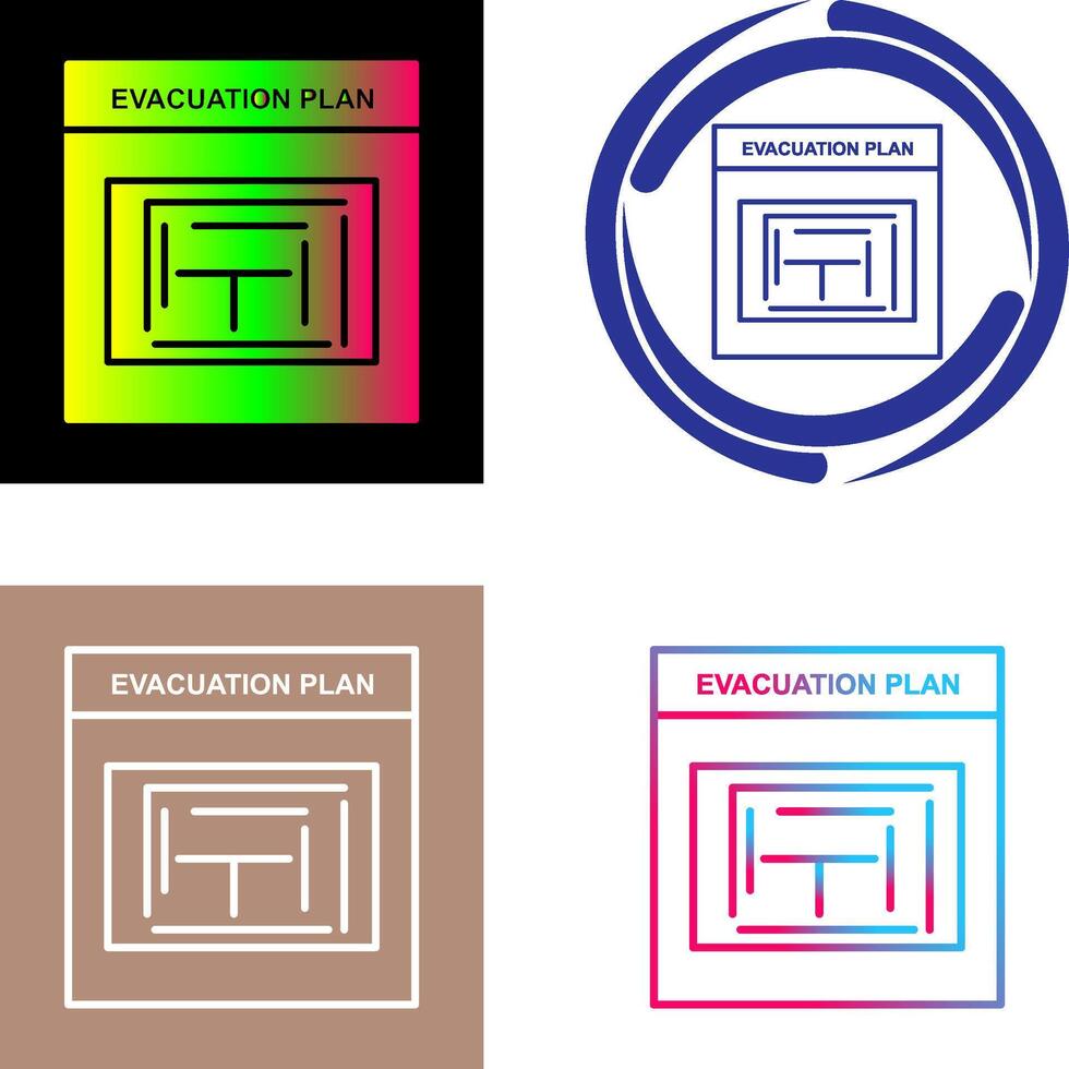 Evacuation Plan Icon Design vector