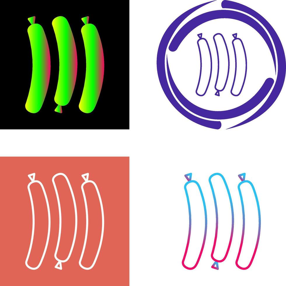 Hot Sausage Icon Design vector
