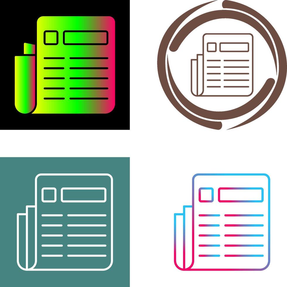 News Paper Icon Design vector