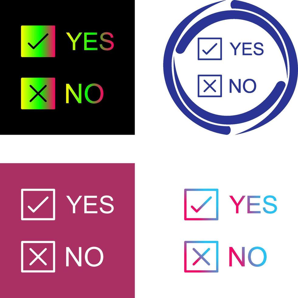 Yes No Option Icon Design vector