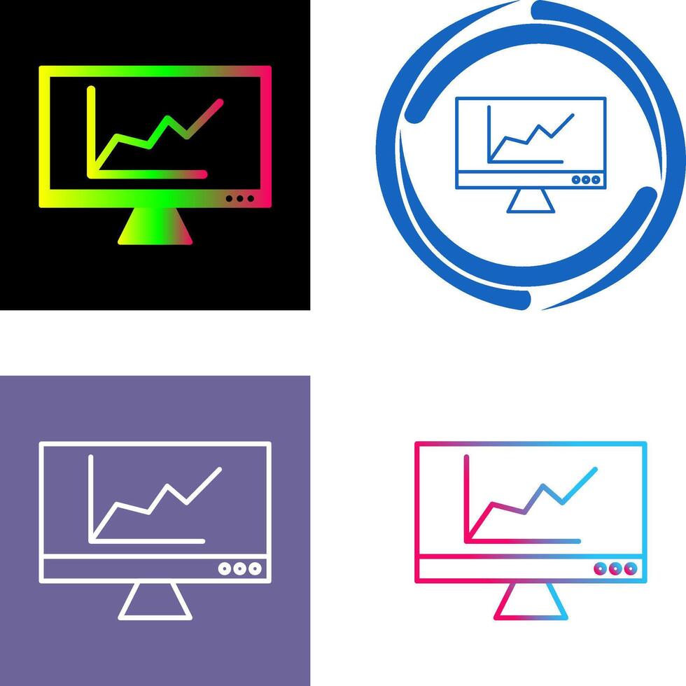 Online Graph Icon Design vector