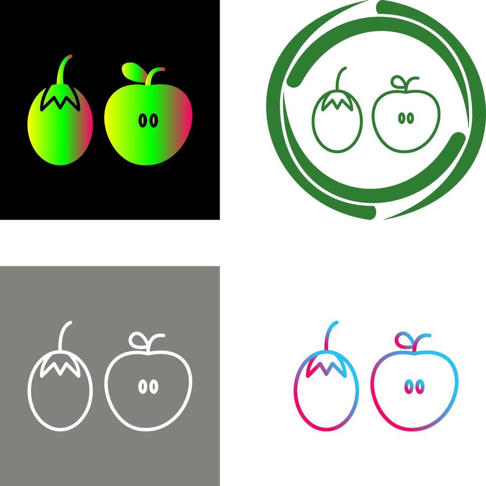 Fruits and VVegetables Icon Design vector