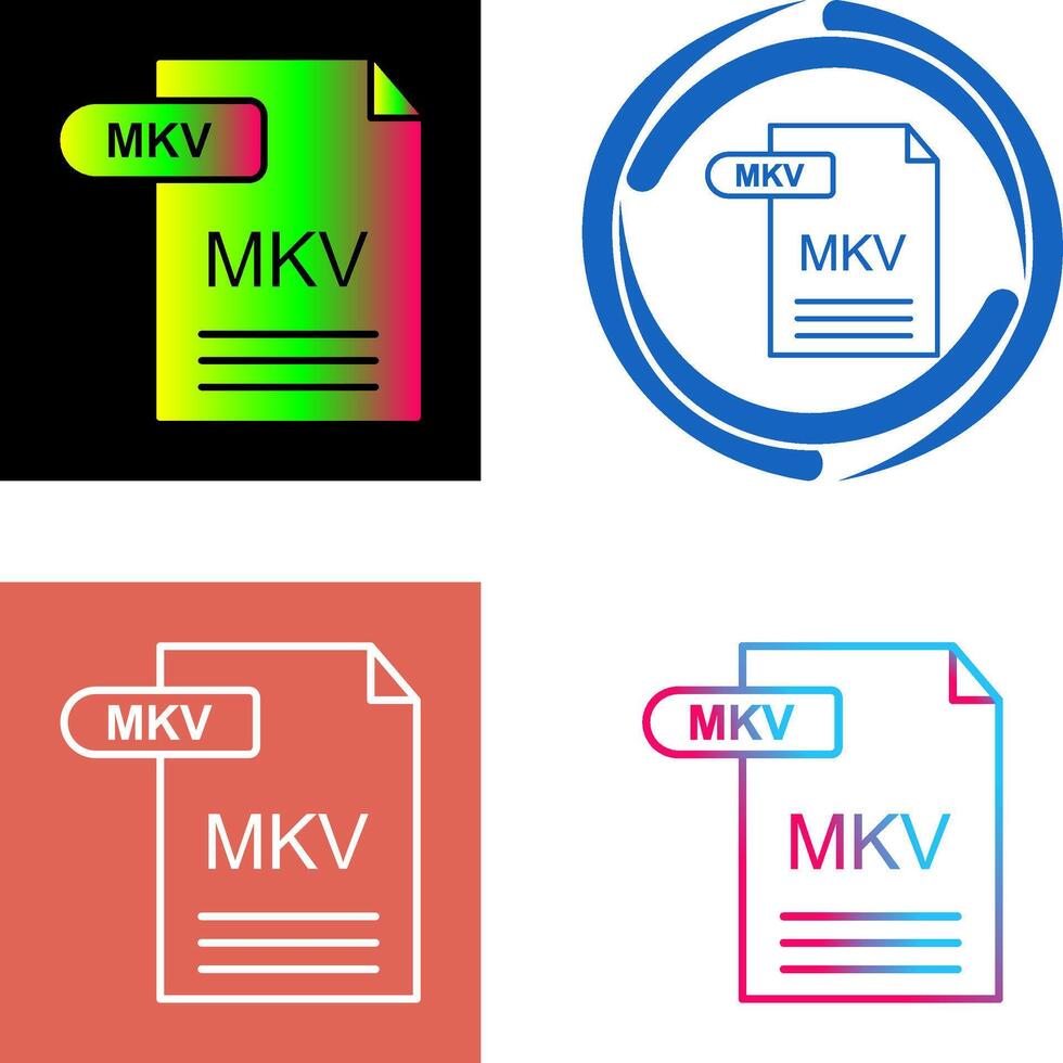 MKV Icon Design vector