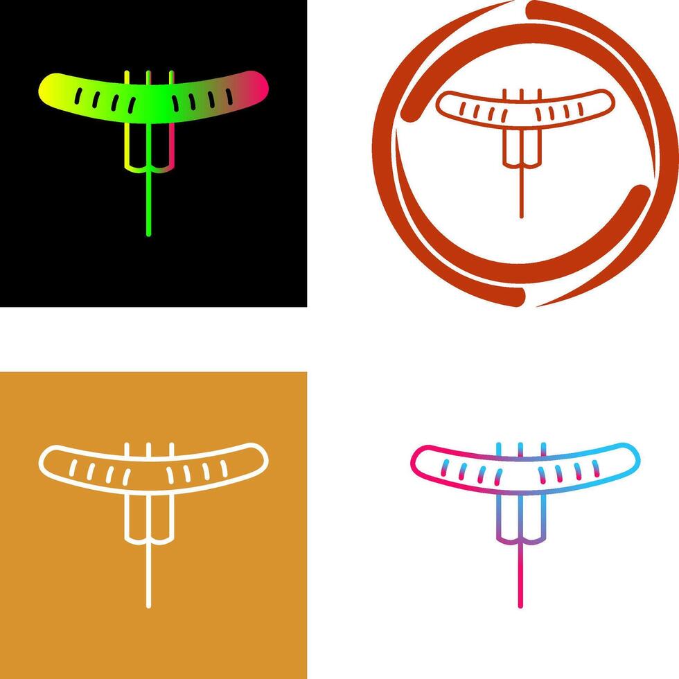 Sausage on Fork Icon Design vector