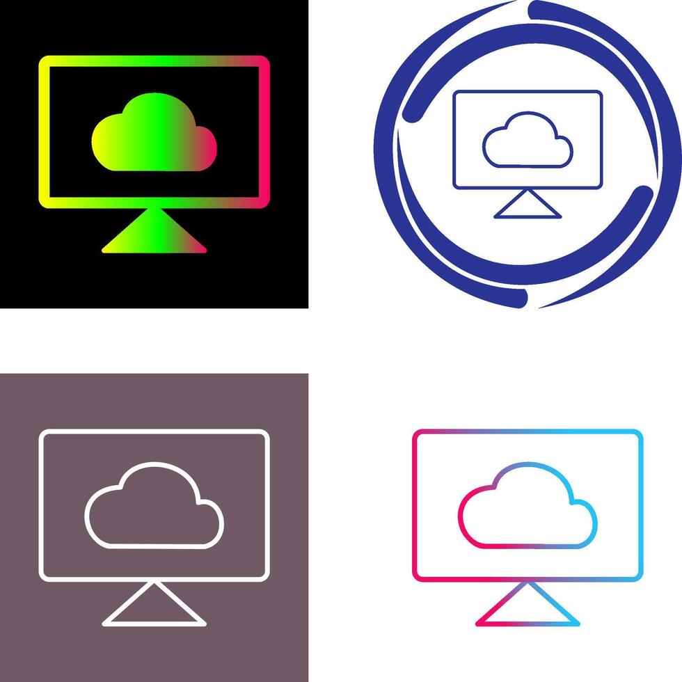 Cloud System Icon Design vector