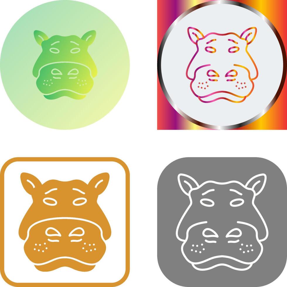 Hippo Icon Design vector