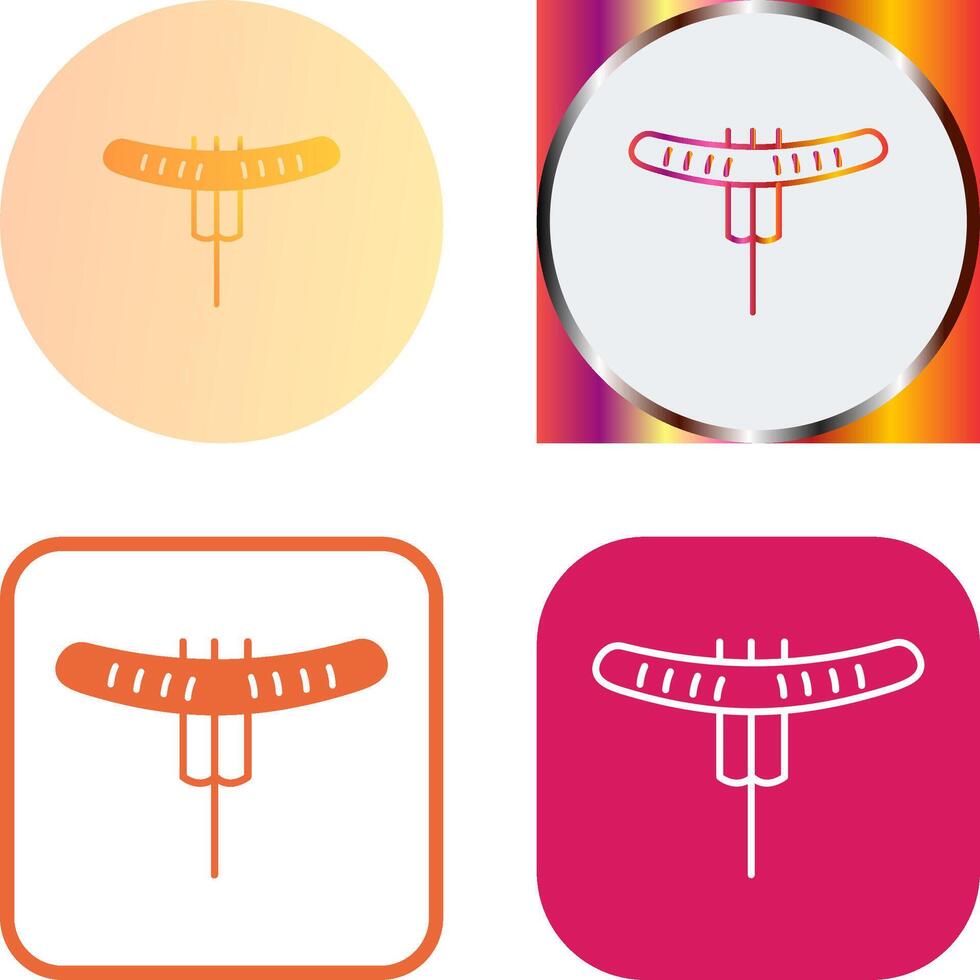 Sausage on Fork Icon Design vector