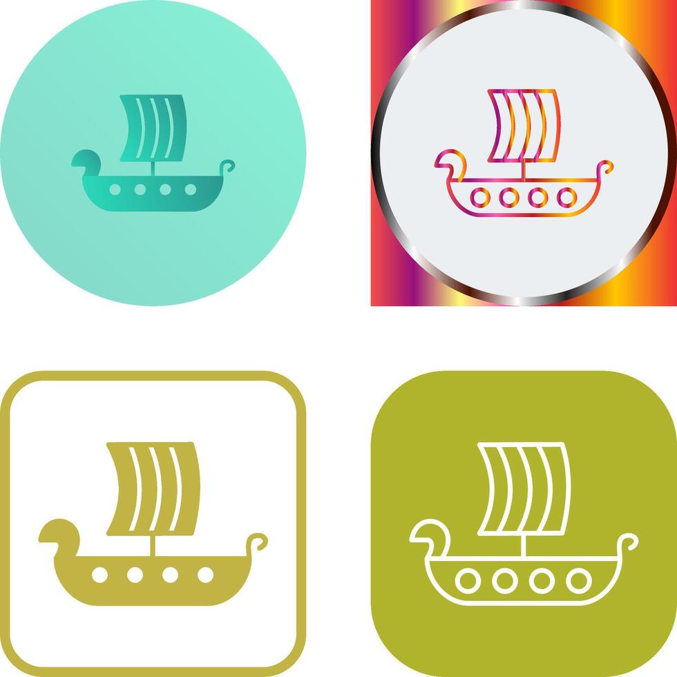 Viking Ship Icon Design vector