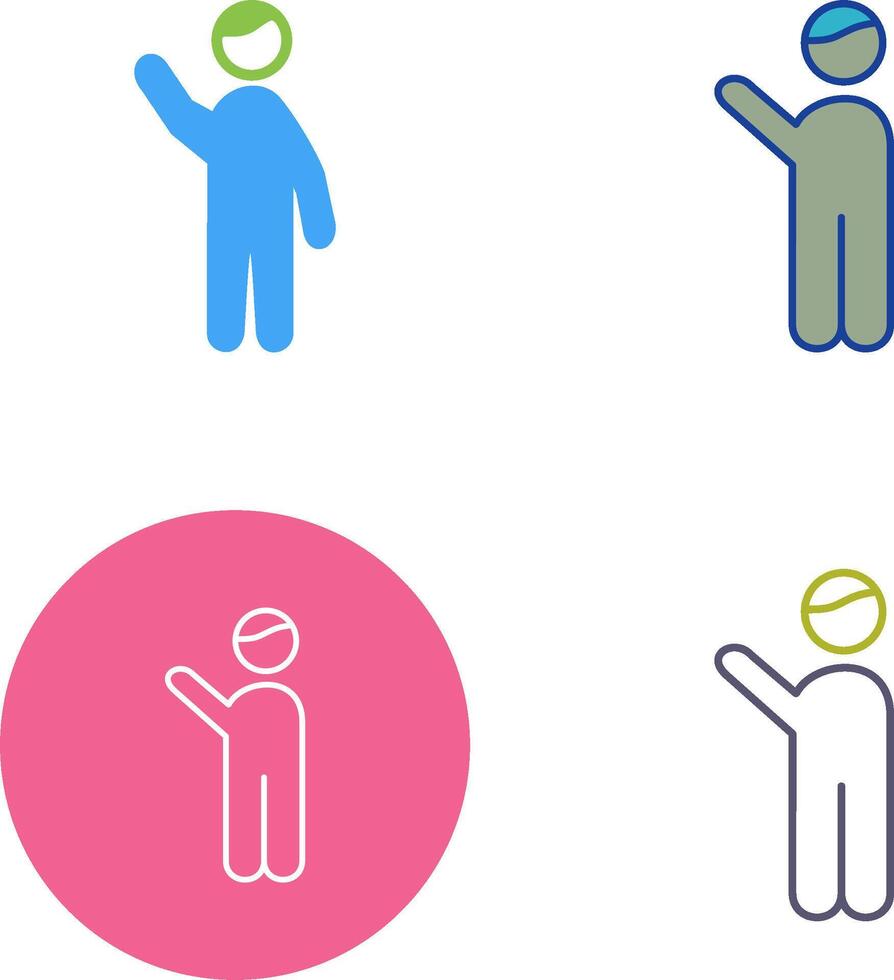 Waving to people Icon Design vector