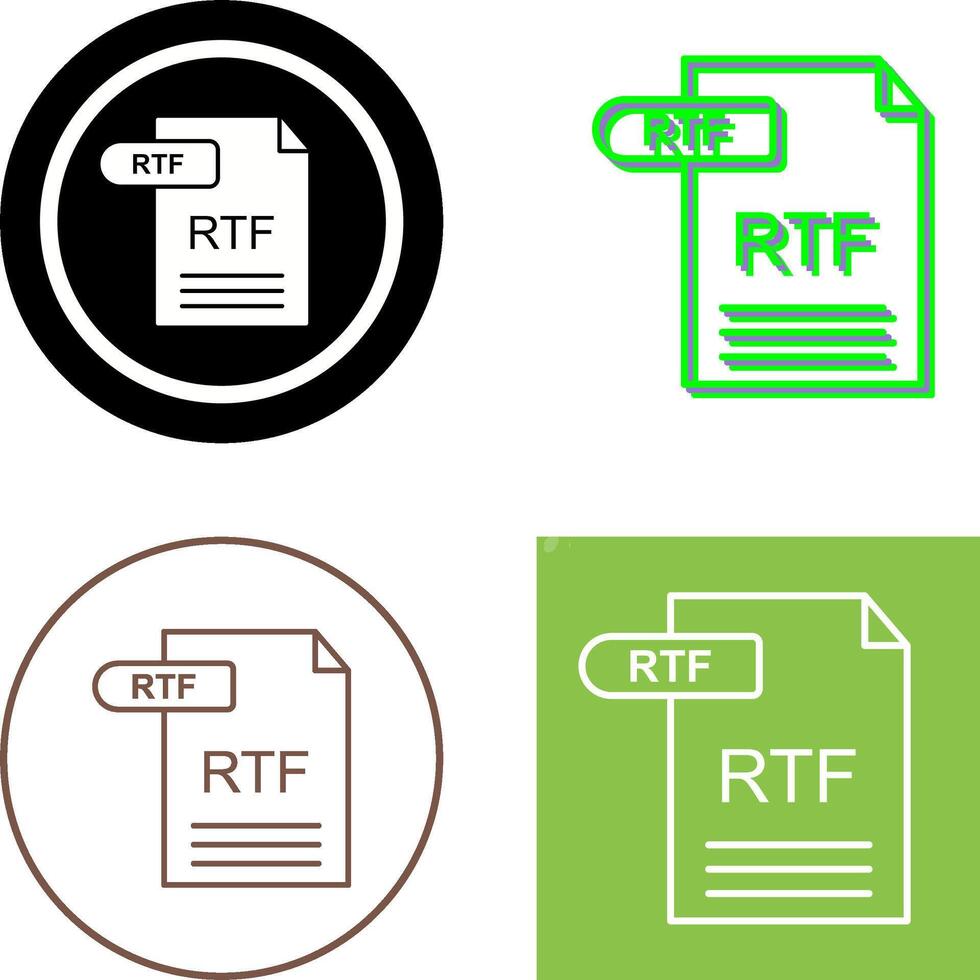 rtf icono diseño vector