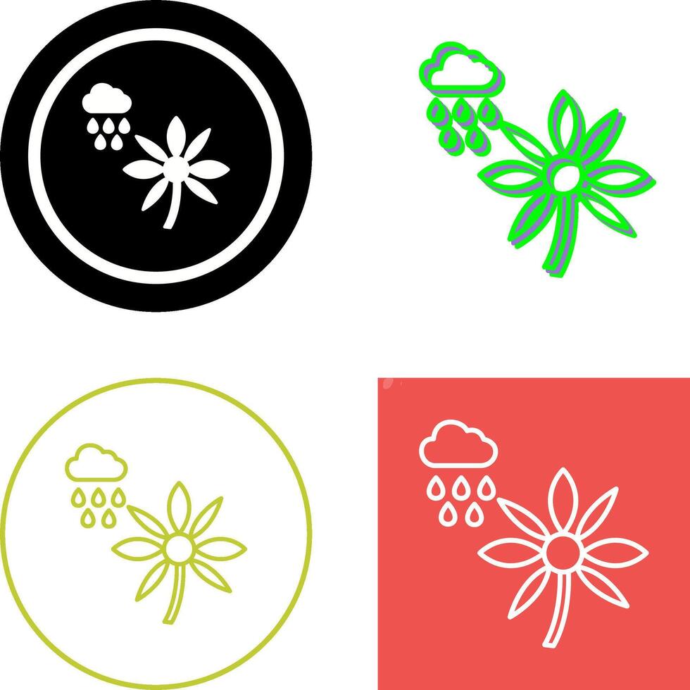 Flower with rain Icon Design vector