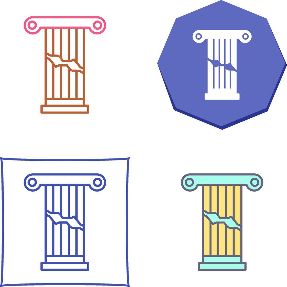 Broken Pillar Icon Design vector