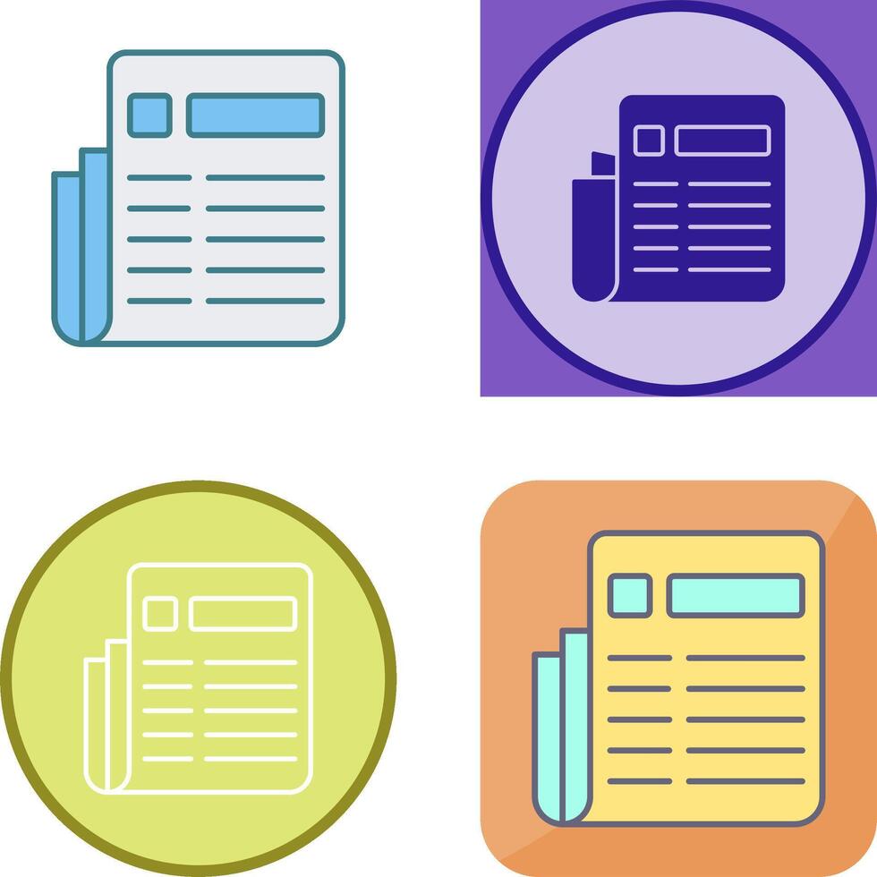 News Paper Icon Design vector