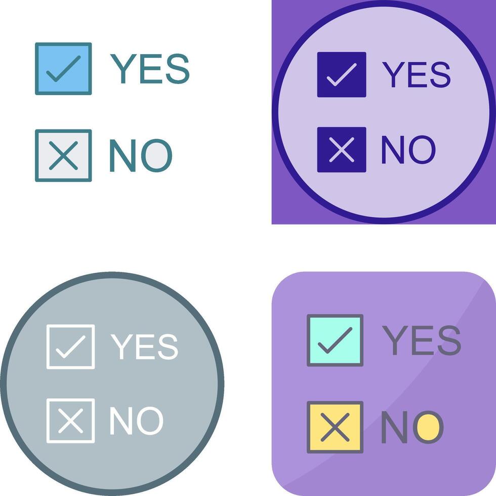 Yes No Option Icon Design vector