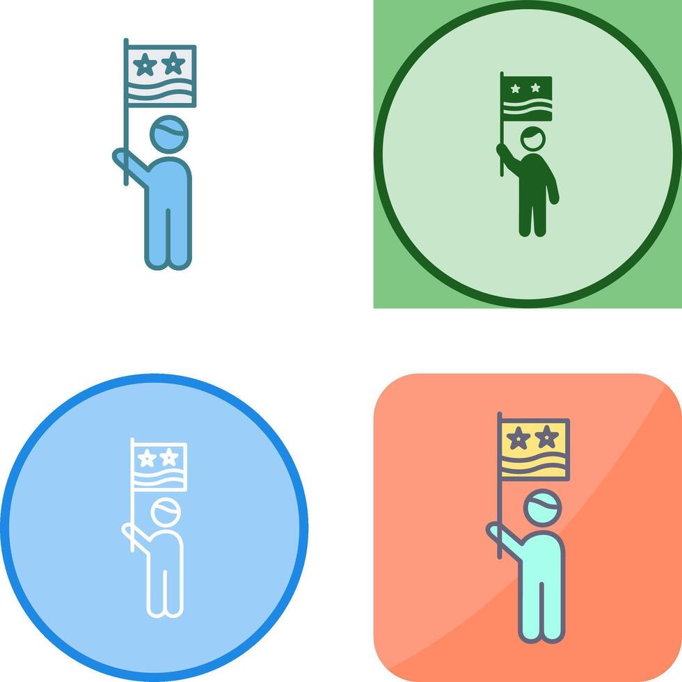 Raising Flag Icon Design vector
