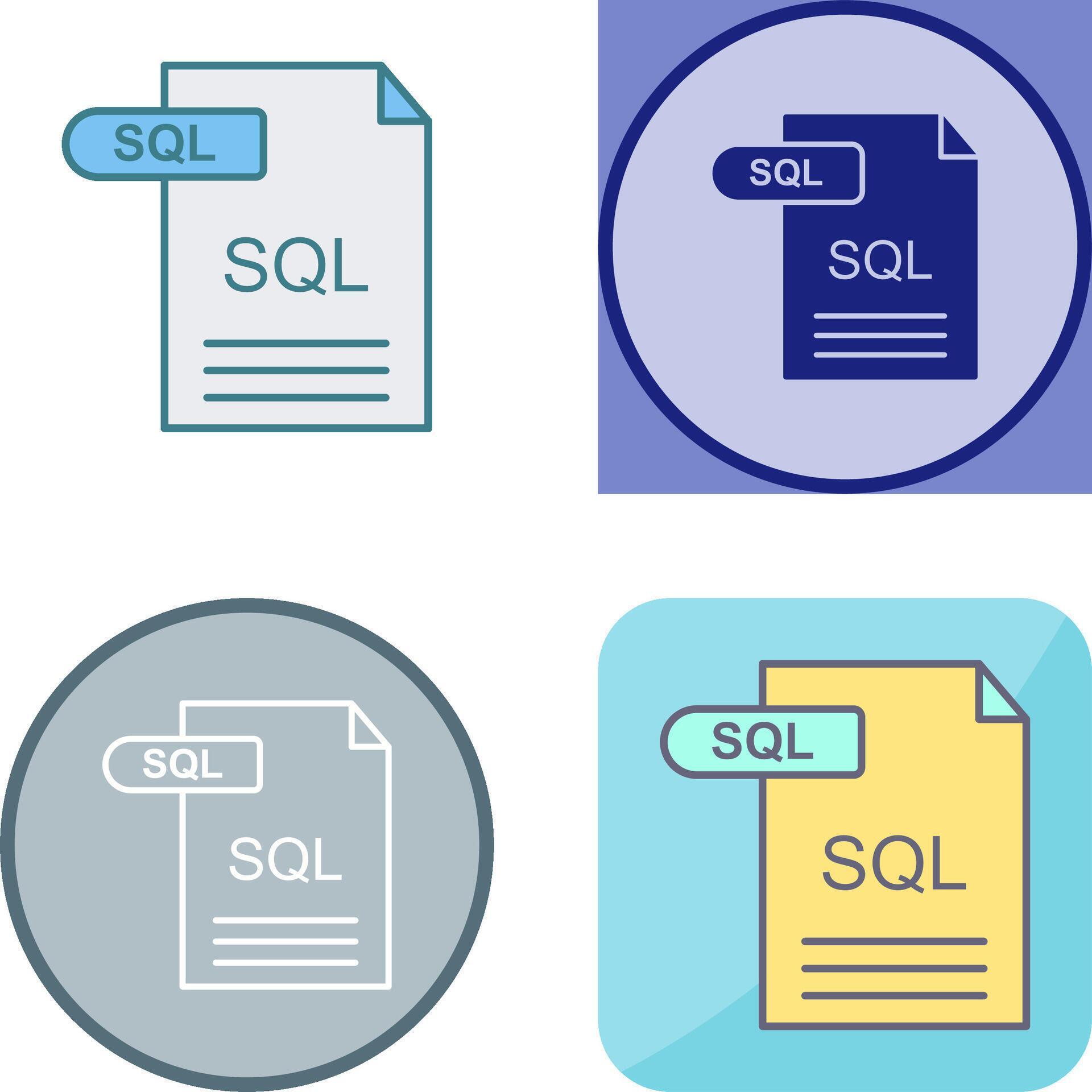 SQL Icon Design 44334064 Vector Art at Vecteezy