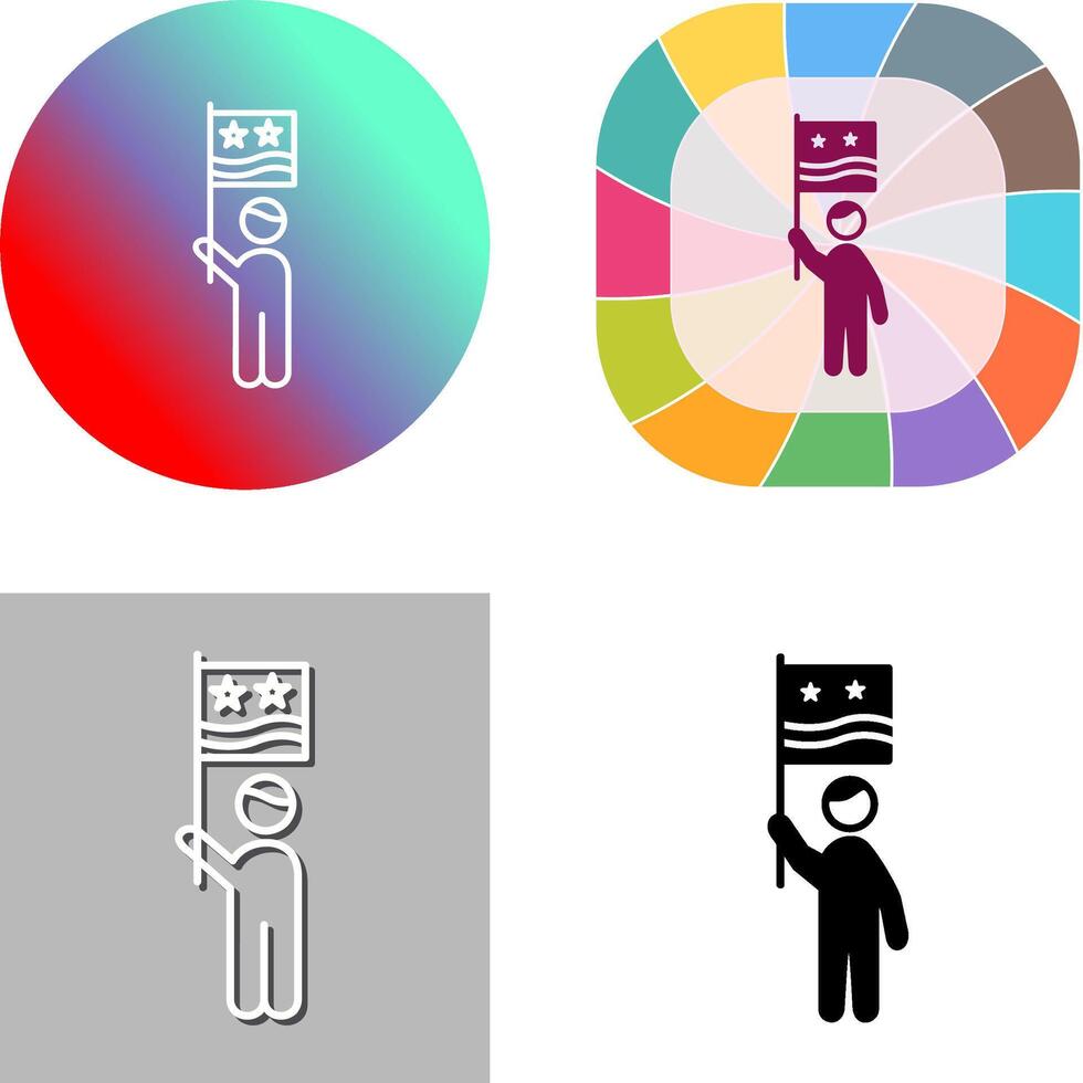 Raising Flag Icon Design vector
