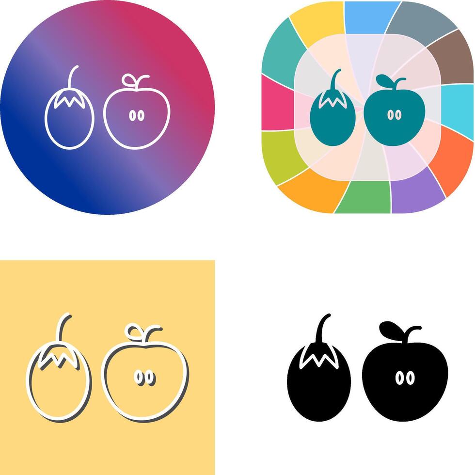 Fruits and VVegetables Icon Design vector