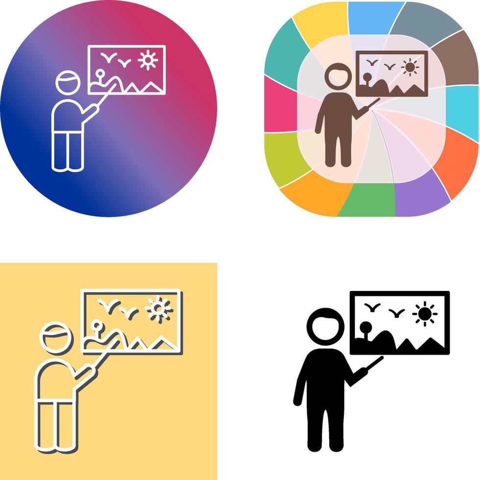 Art Museum Guide Icon Design vector