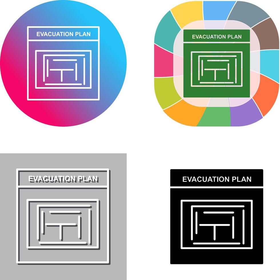 Evacuation Plan Icon Design vector