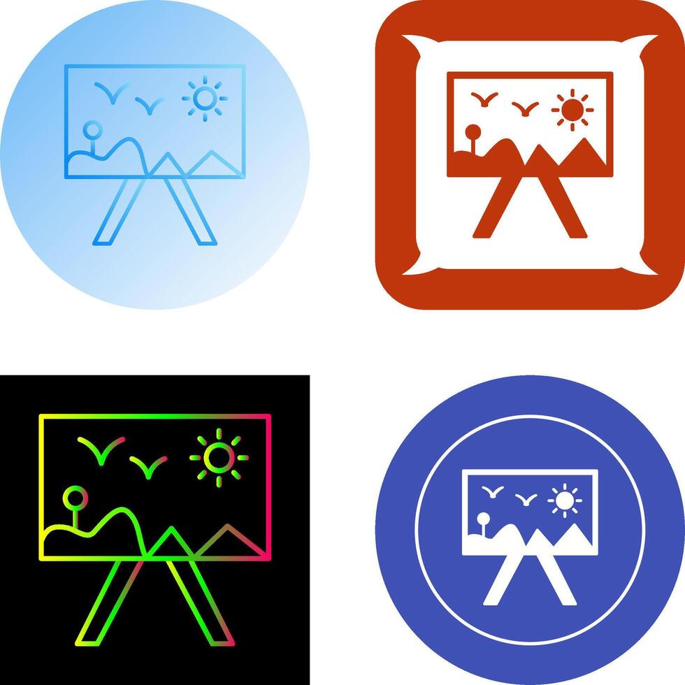 Painting of Canvass Icon Design vector