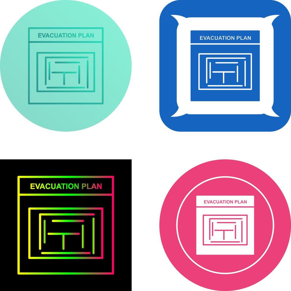 Evacuation Plan Icon Design vector