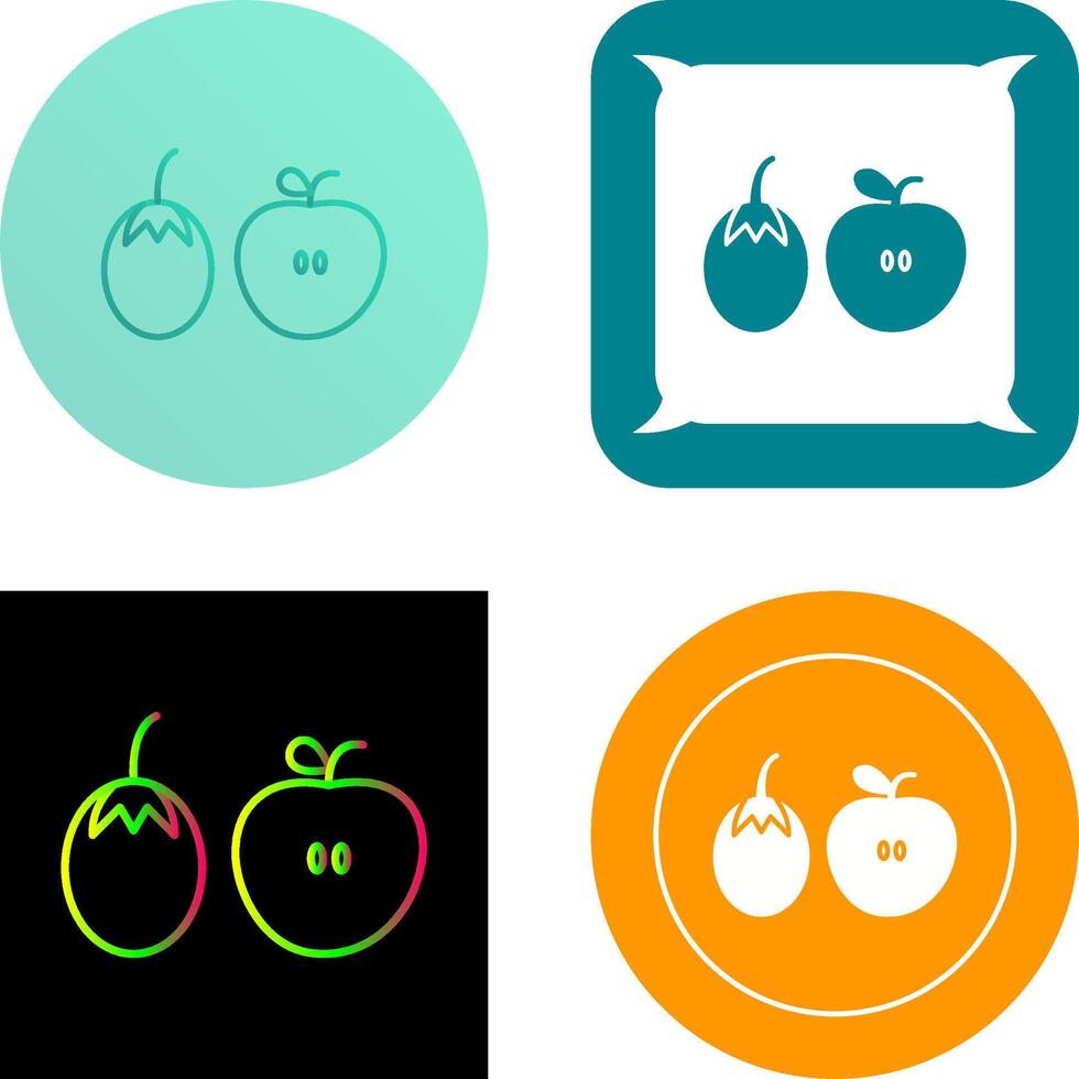 Fruits and VVegetables Icon Design vector