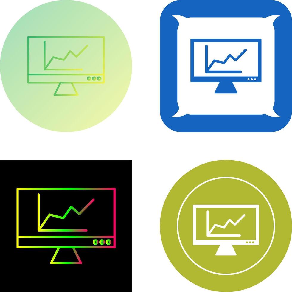 Online Graph Icon Design vector
