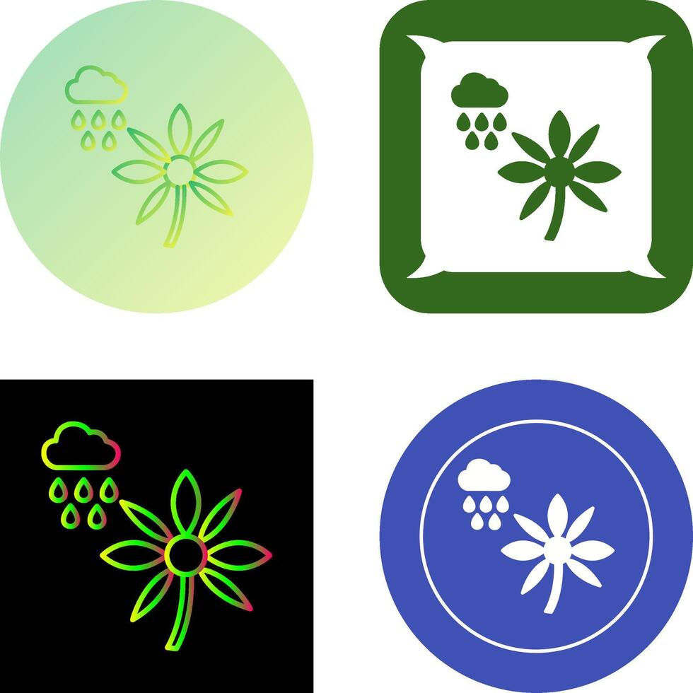 Flower with rain Icon Design vector