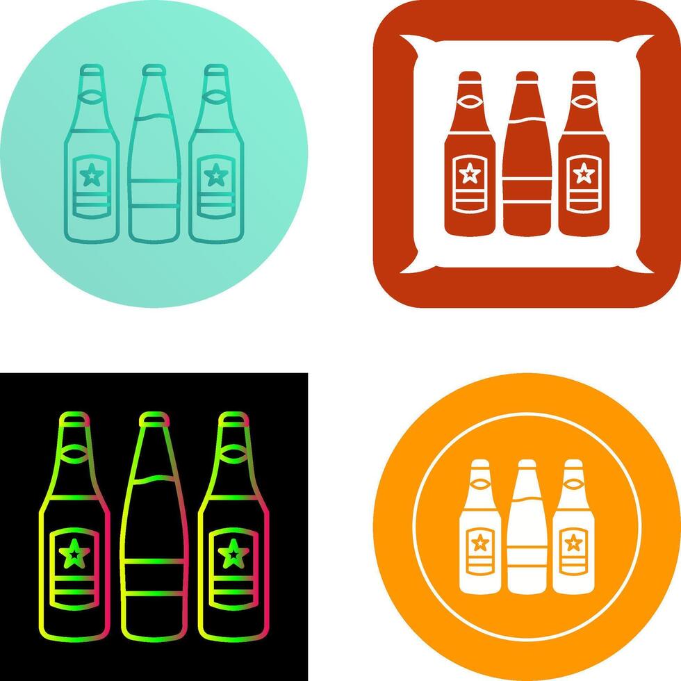 cerveza botellas icono diseño vector