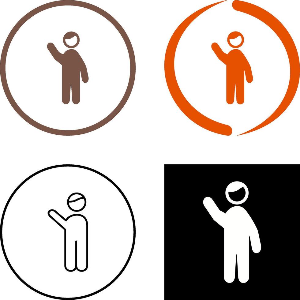 Waving to people Icon Design vector