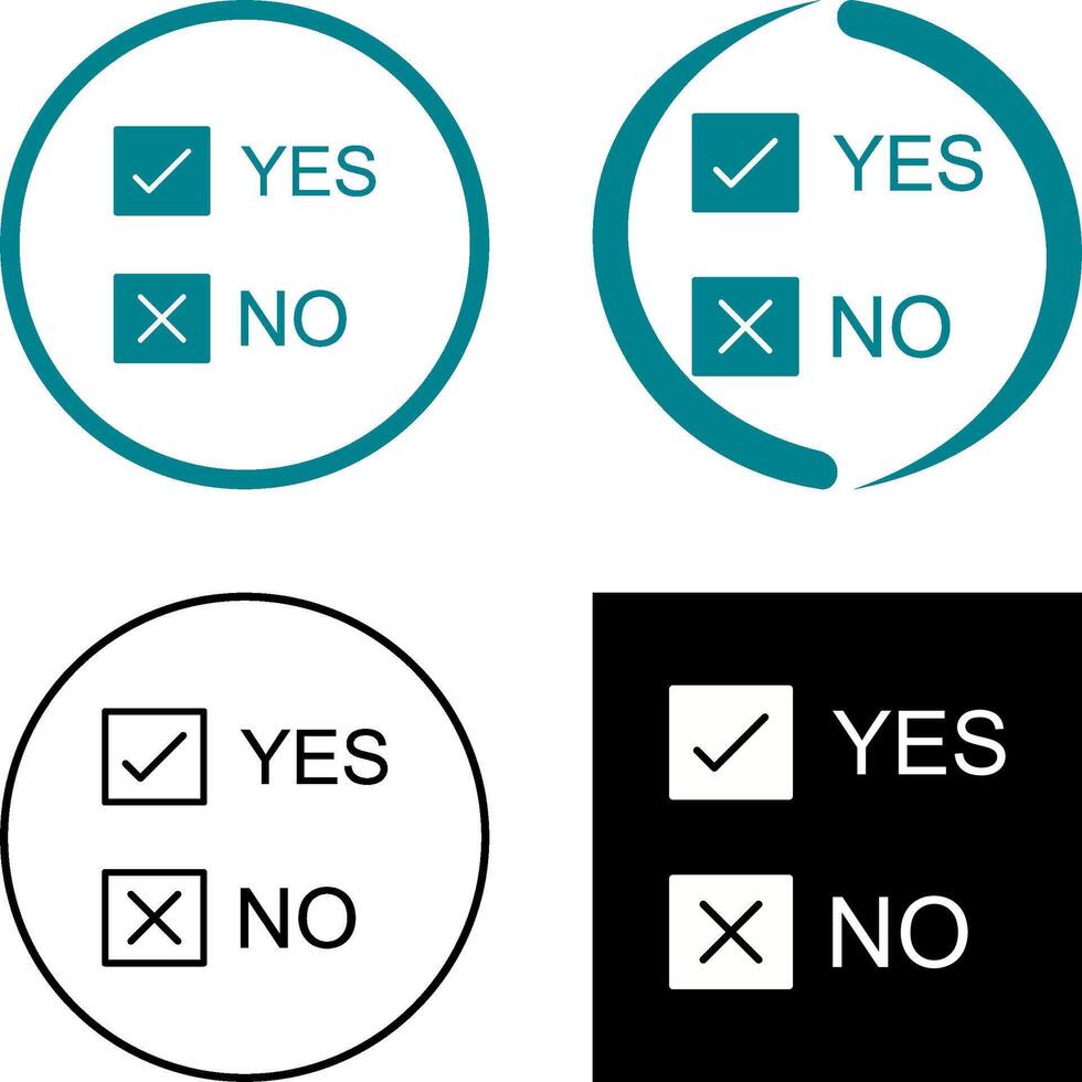 Yes No Option Icon Design vector