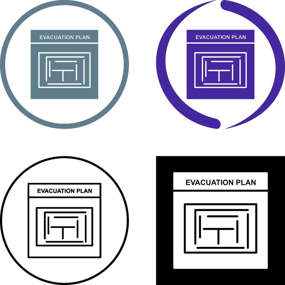 Evacuation Plan Icon Design vector