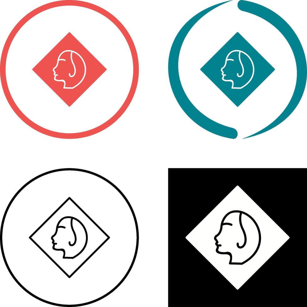 Painting of Woman Icon Design vector