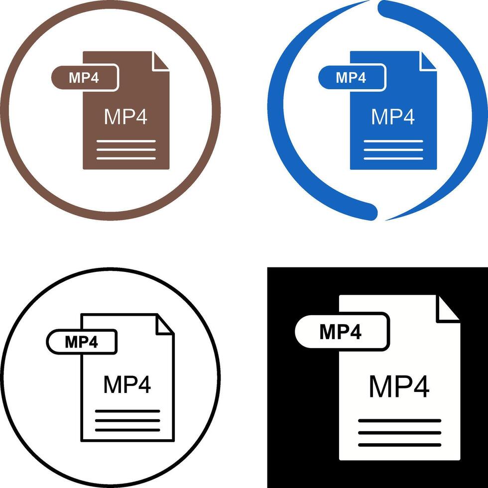 MP4 Icon Design vector