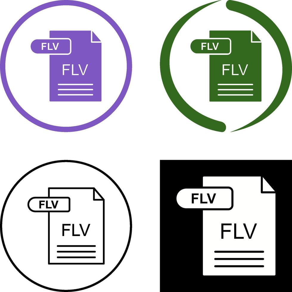 FLV Icon Design vector