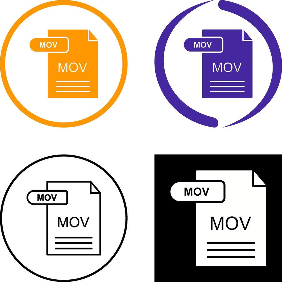 MOV Icon Design vector
