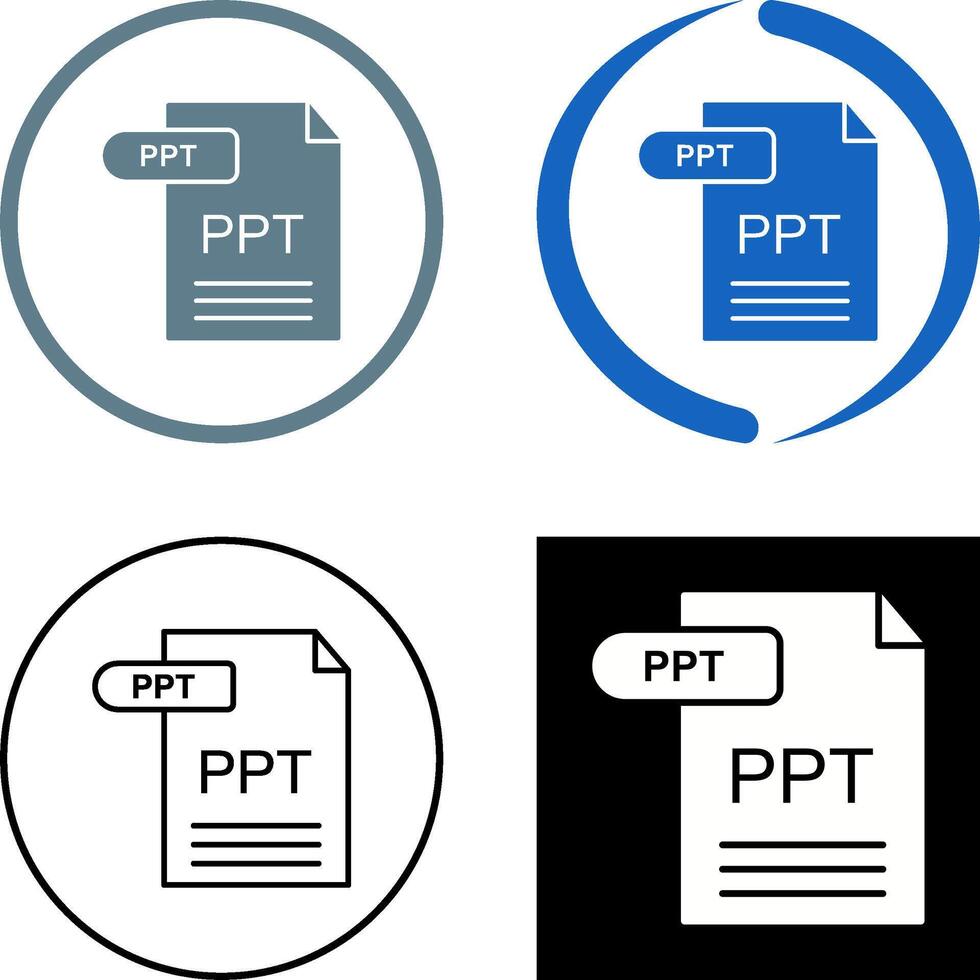 ppt icono diseño vector