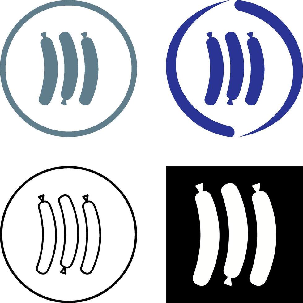 Hot Sausage Icon Design vector