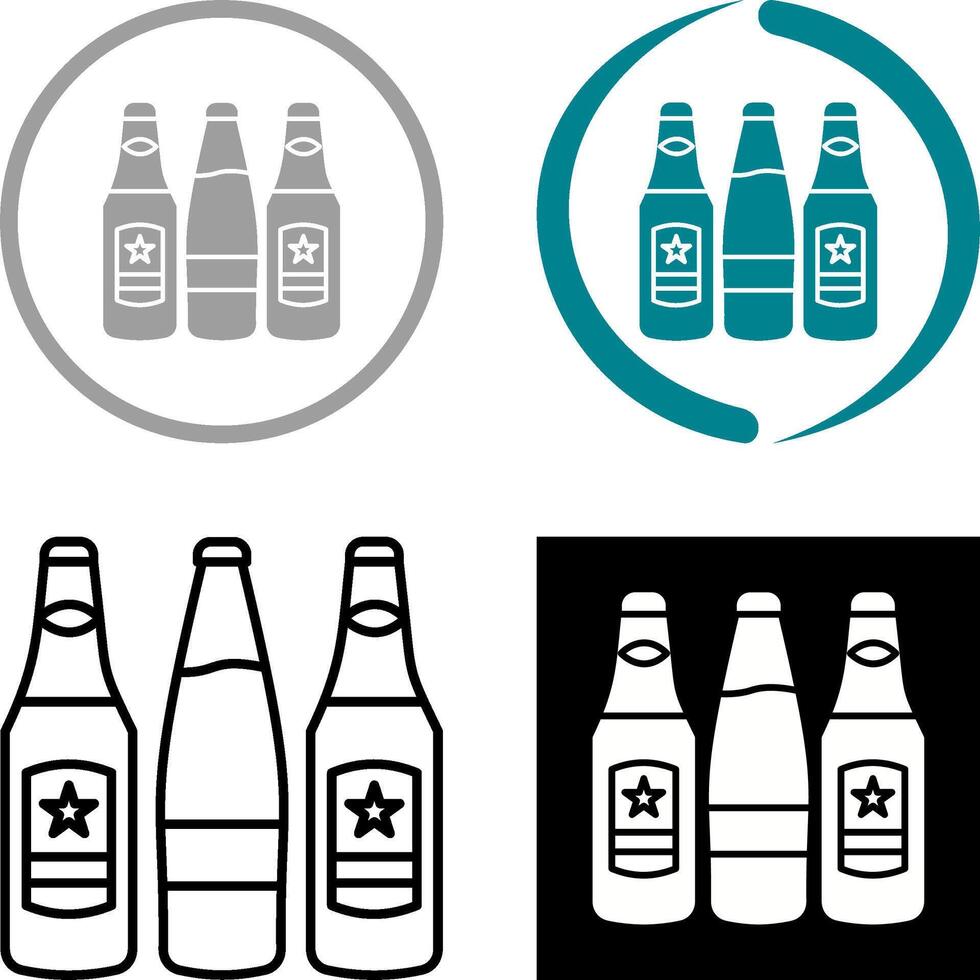 cerveza botellas icono diseño vector