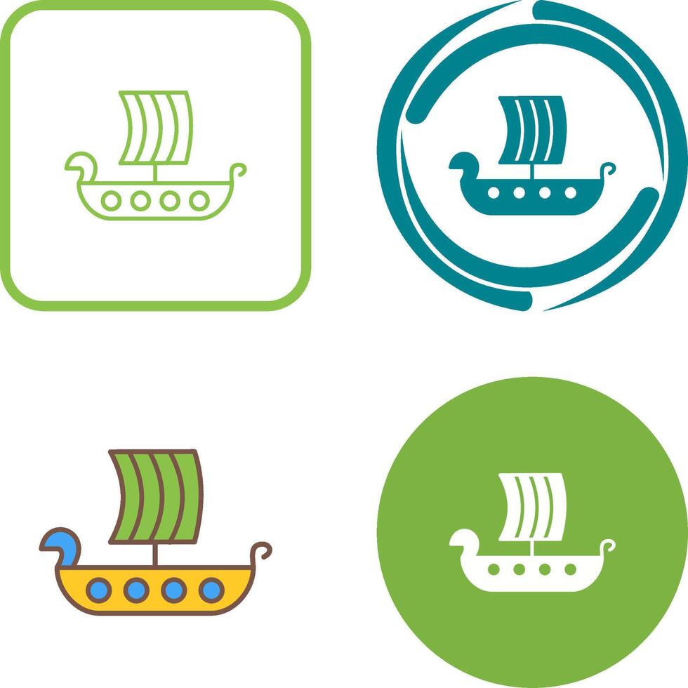Viking Ship Icon Design vector