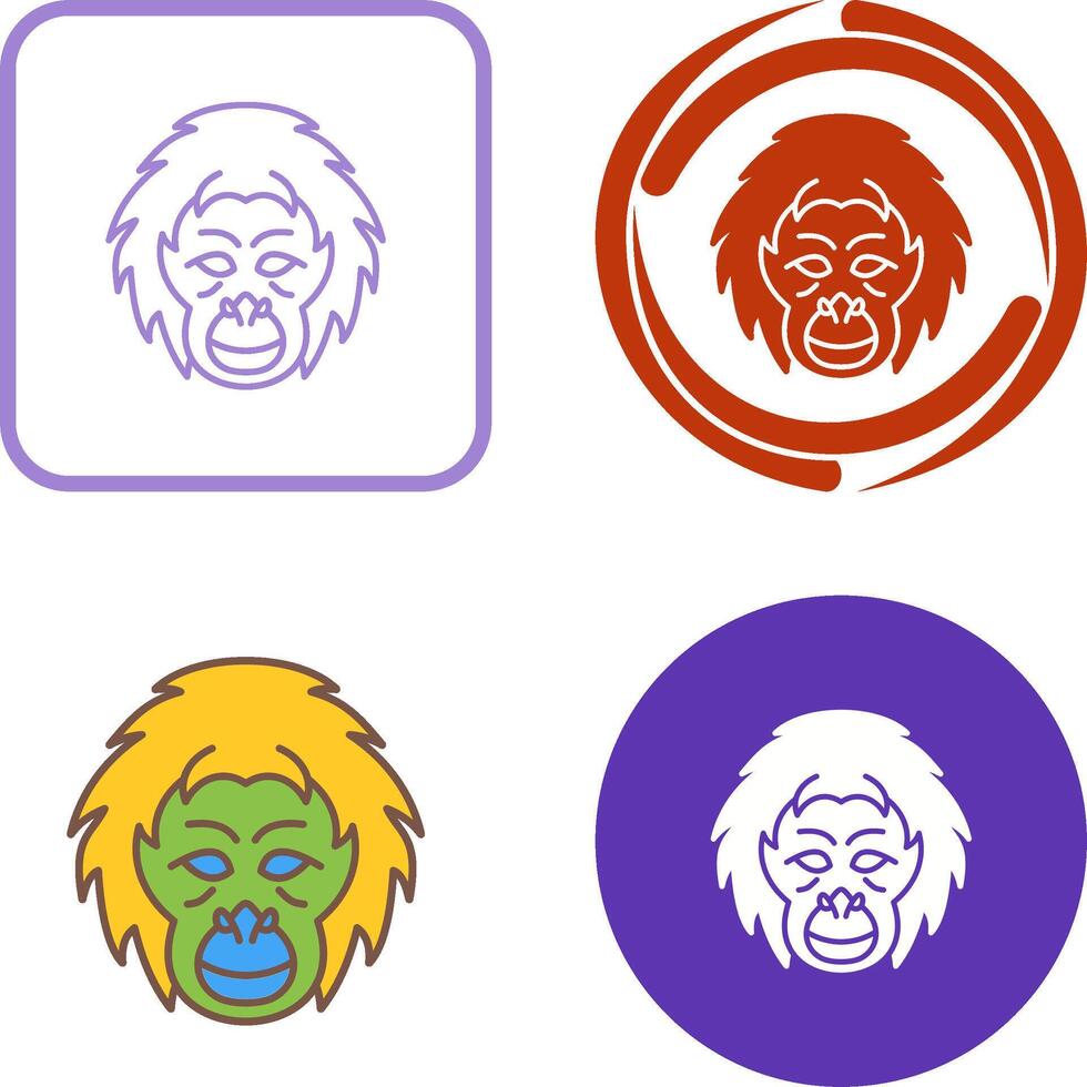 Orangutan Icon Design vector