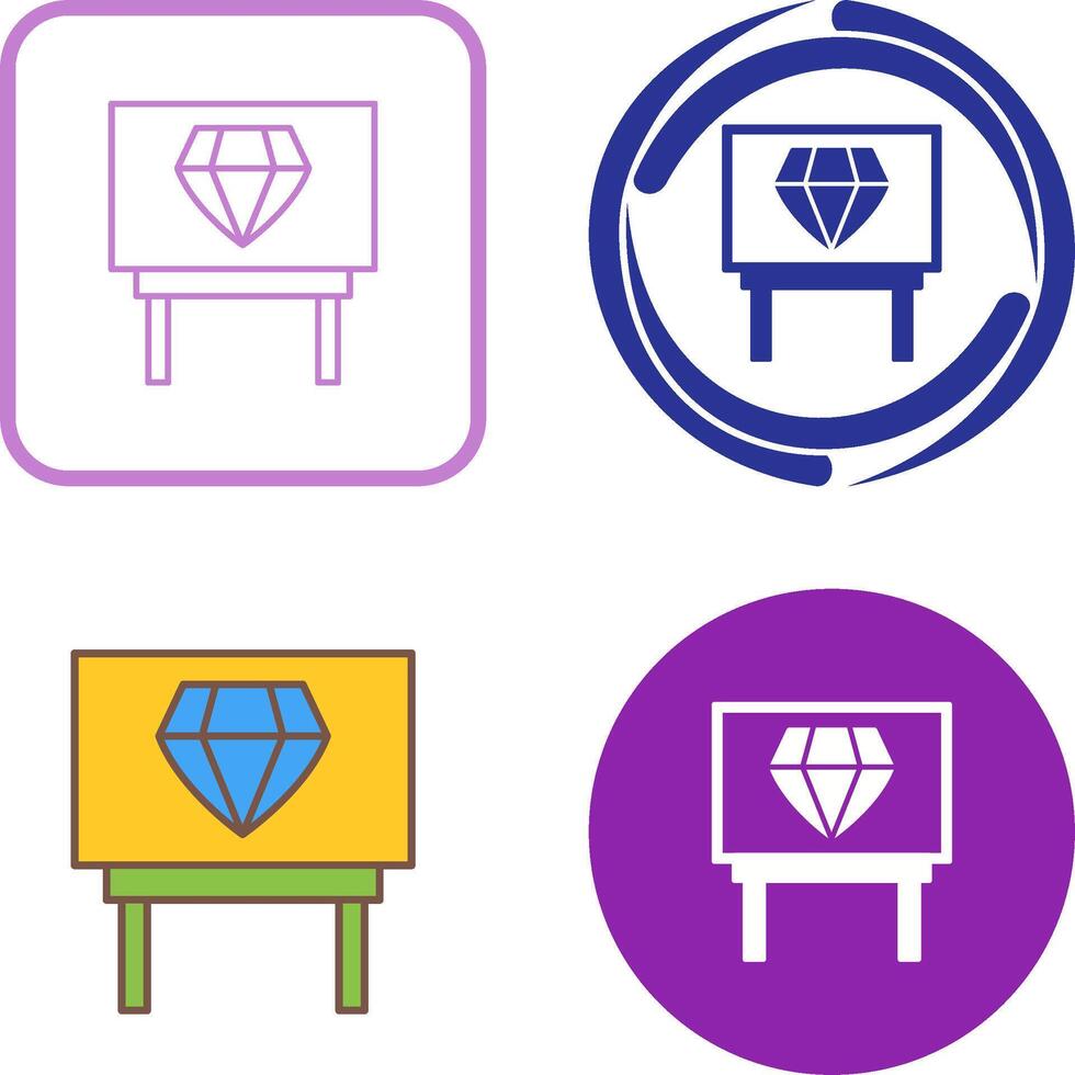 Diamond Exhibit Icon Design vector
