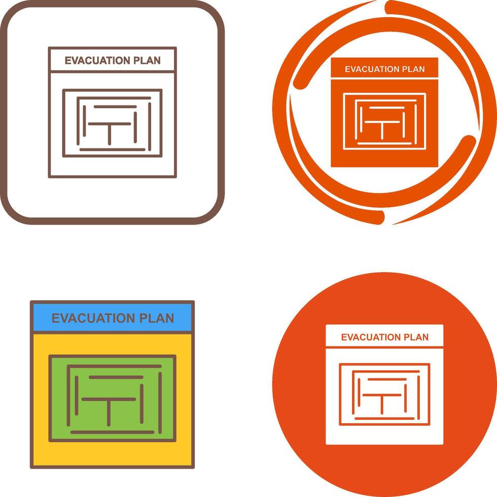 Evacuation Plan Icon Design vector