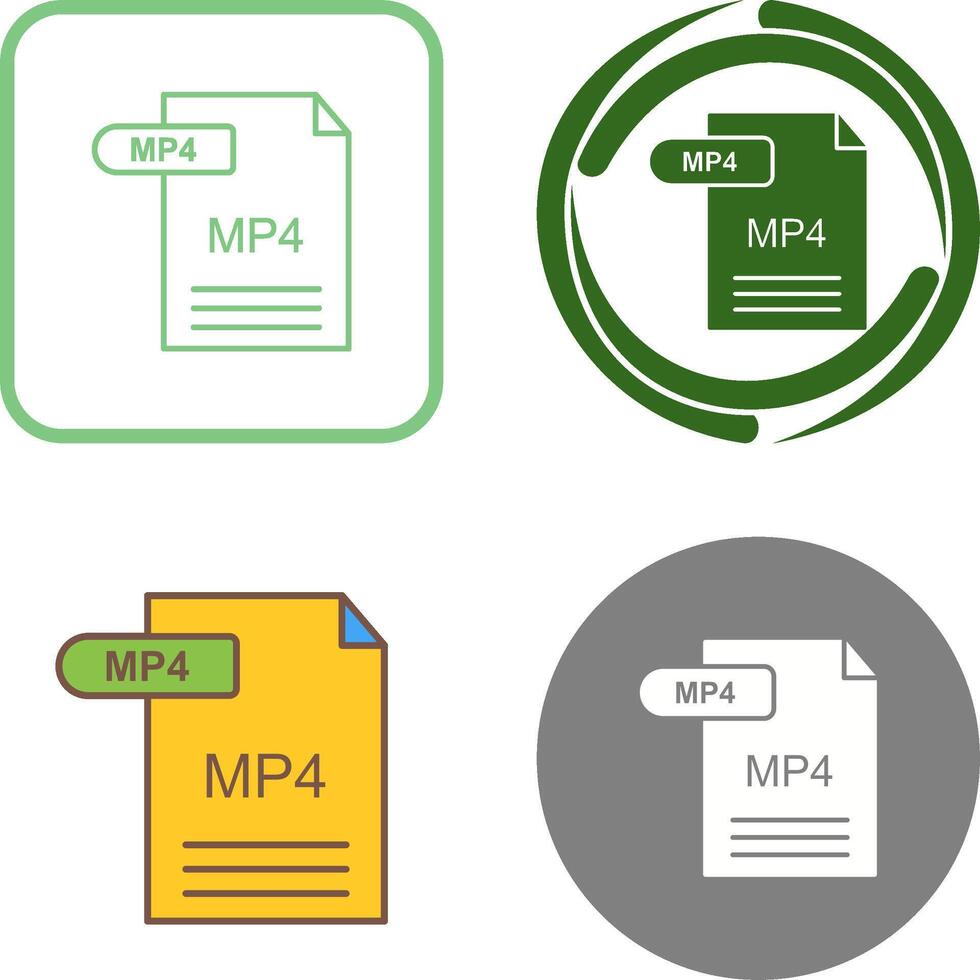 MP4 Icon Design vector