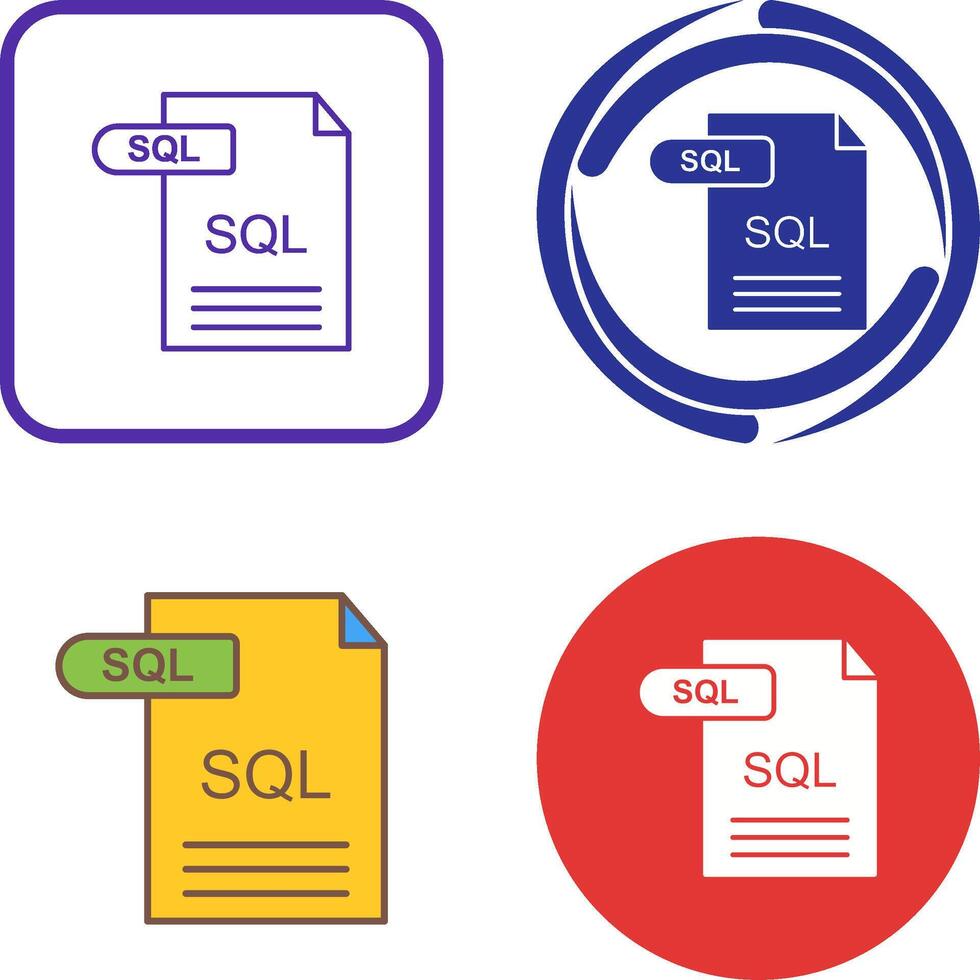SQL Icon Design vector